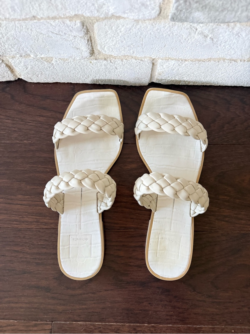 Dolce Vita Womens Indy Flat Sandal Ivory Stella - Size 10